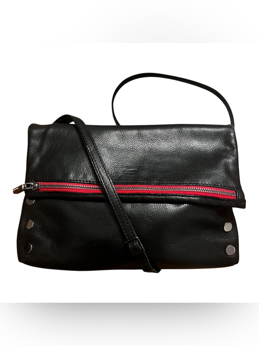 Hammitt VIP Large in Black/Red/ Gunmetal crossbody clutch